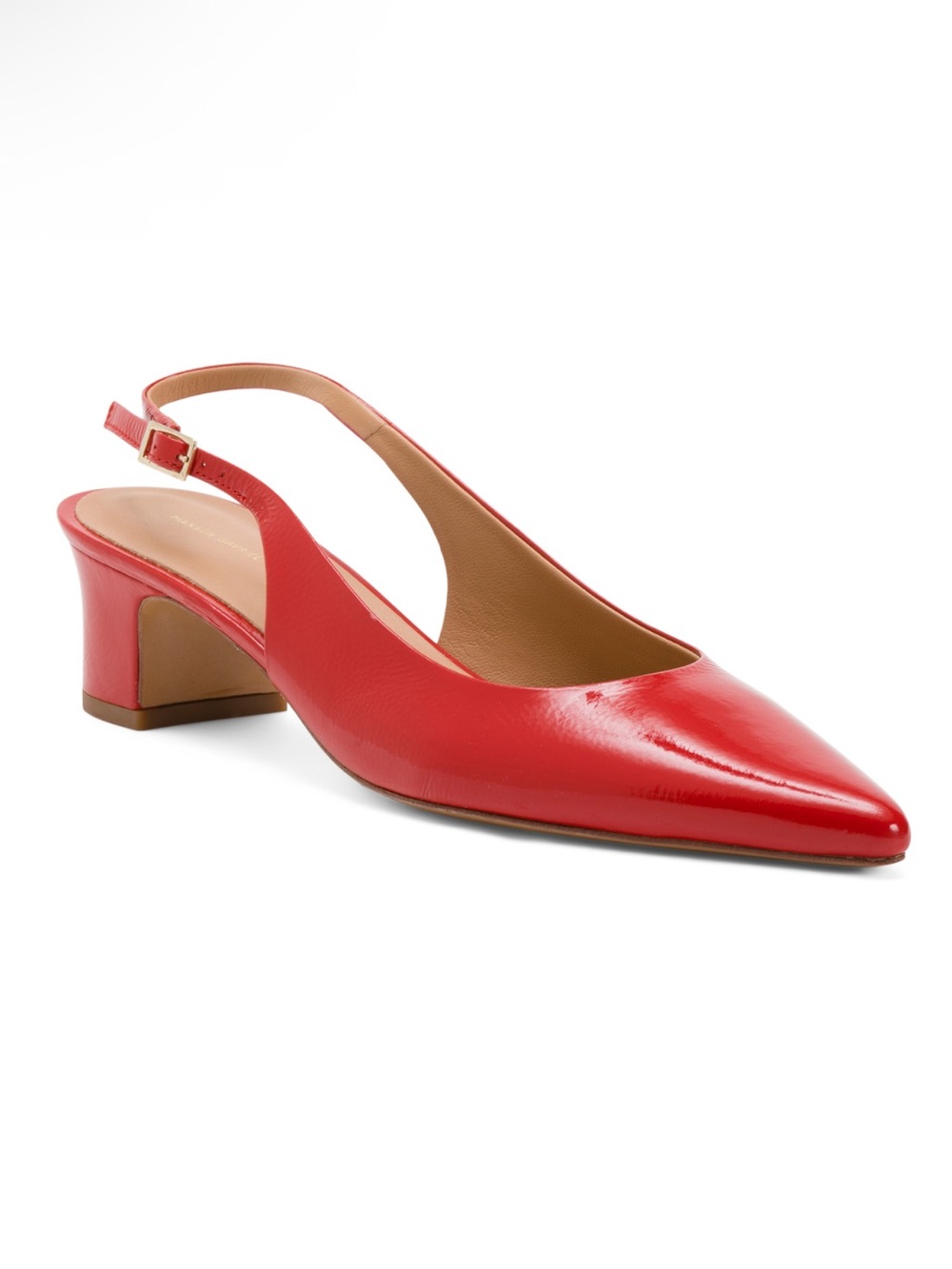 MANSUR GAVRIEL patent leather pointy toe slingback heels
